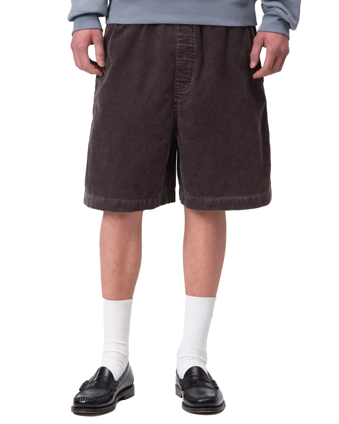 Short homme Reynold Carhartt WIP marron foncé délavé porté face