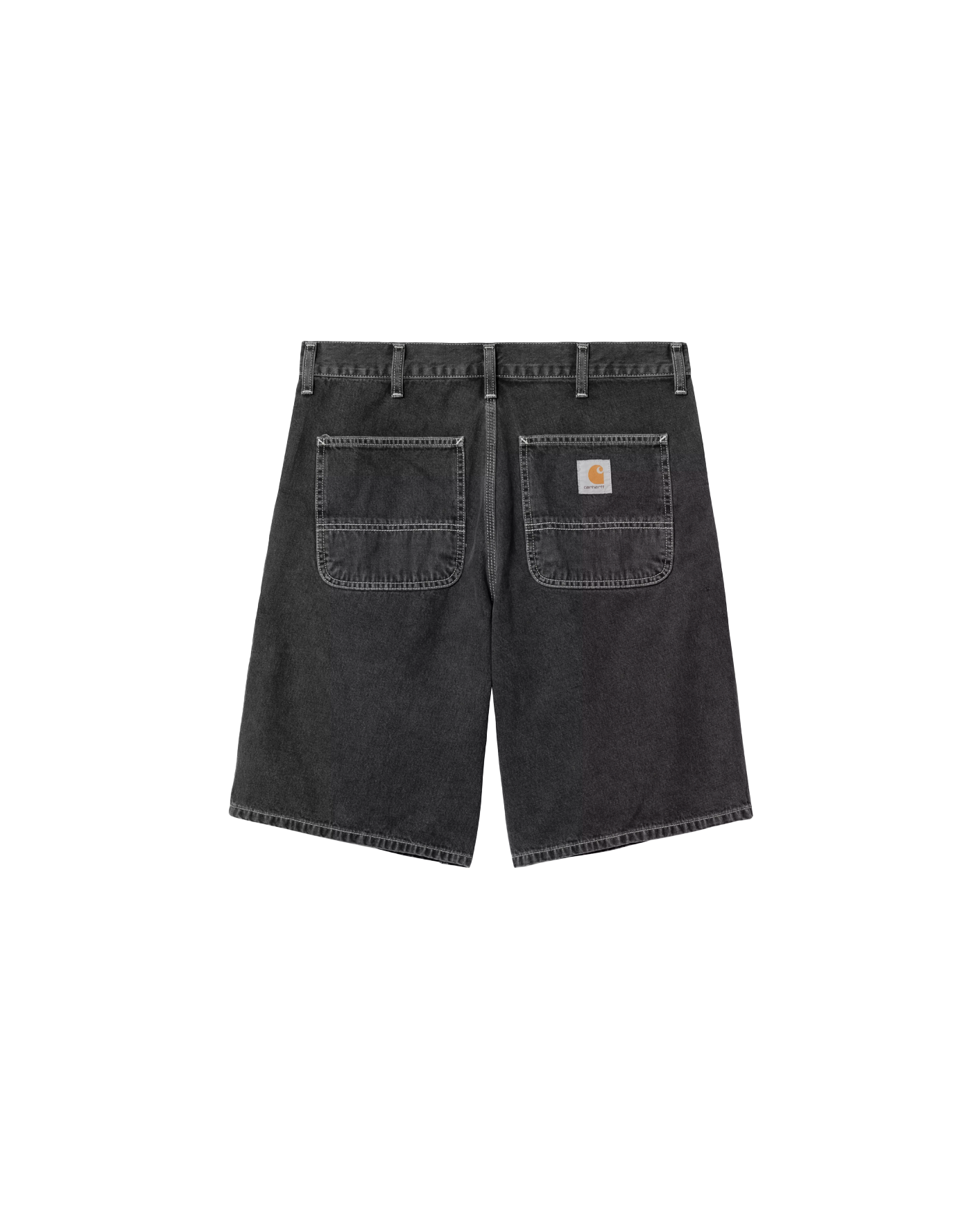 Short denim Carhartt WIP Simple noir délavé vue de dos à plat
