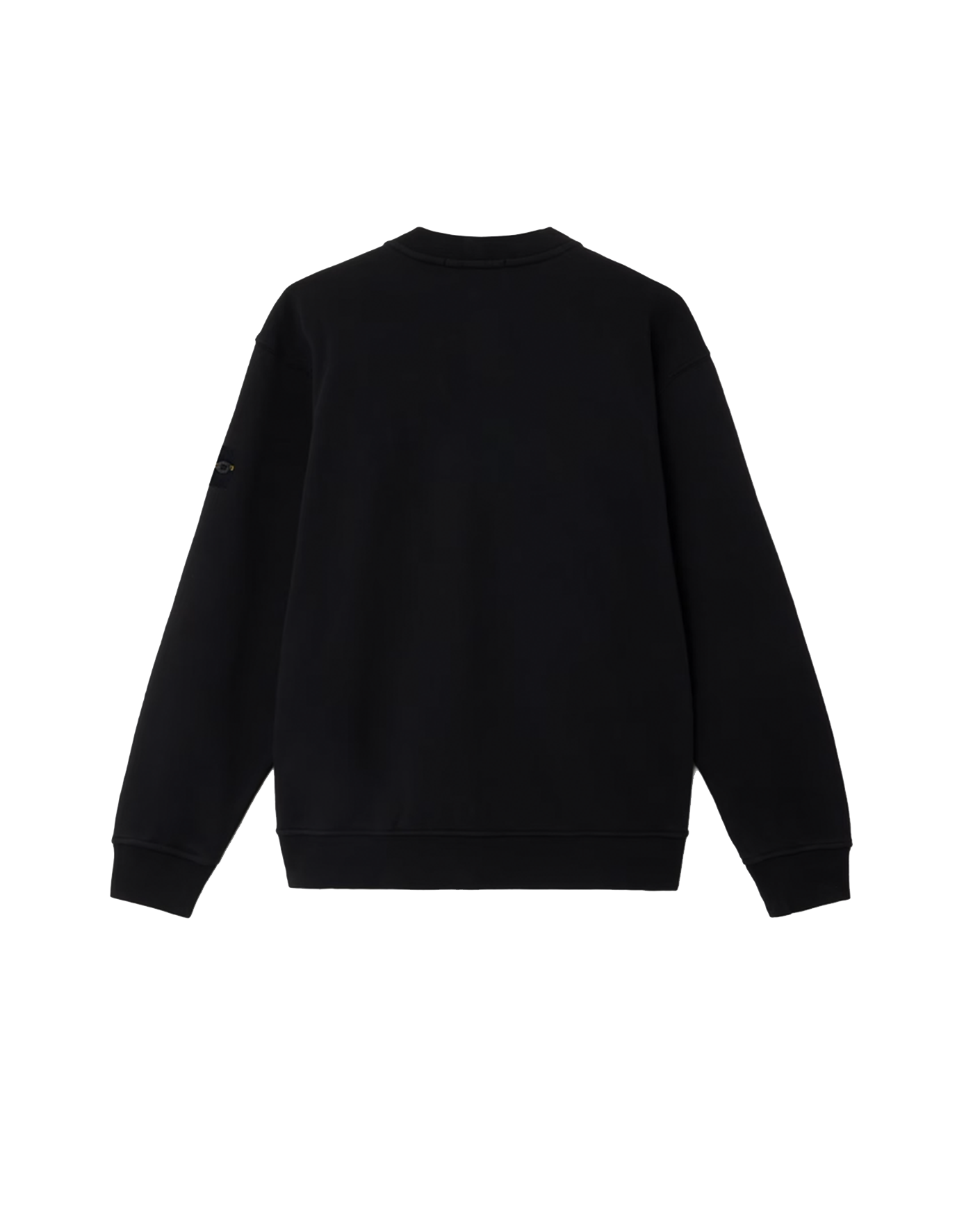 Sweat col rond Stone Island noir patch bras gauche coton vue dos