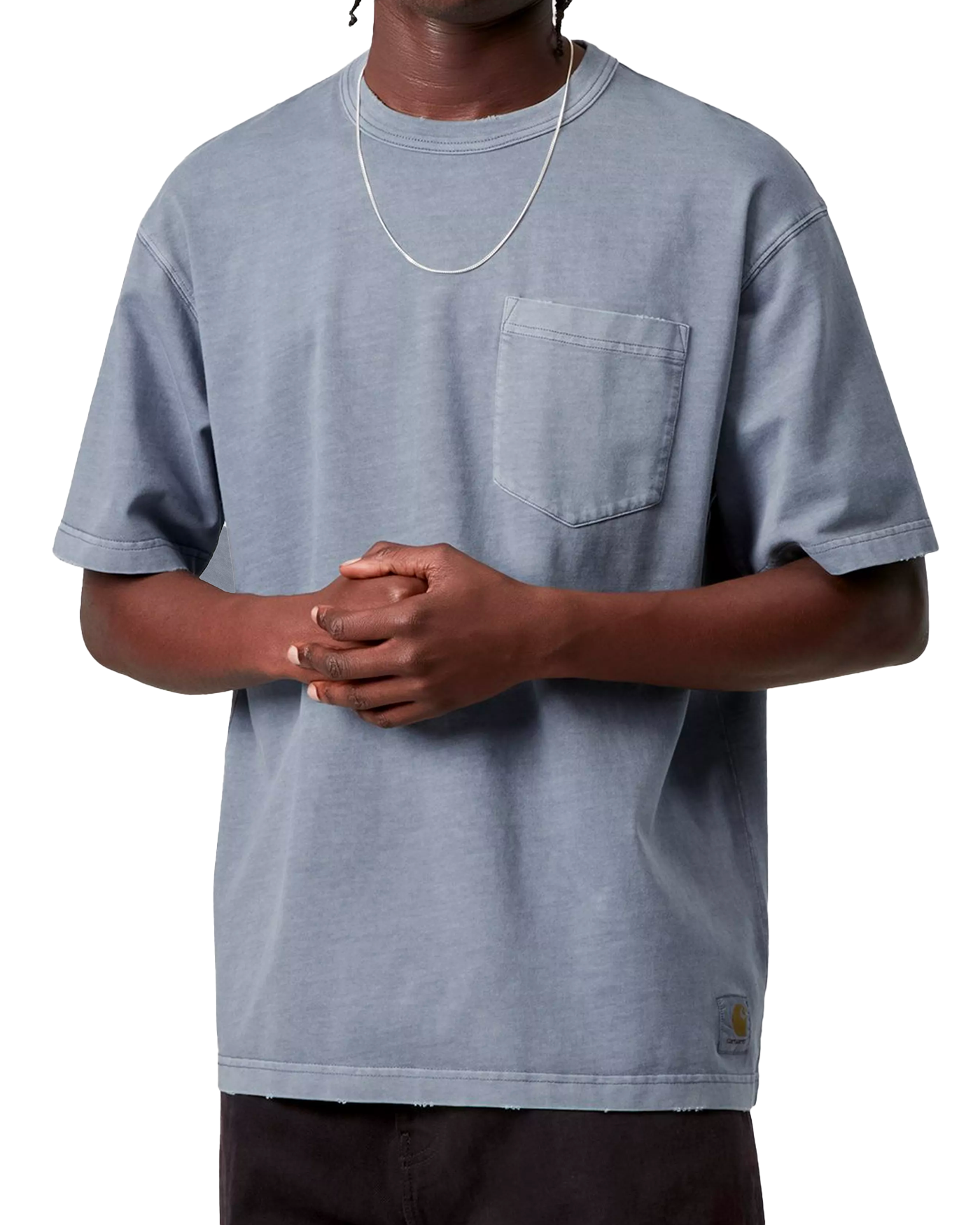 T-shirt Carhartt WIP Torion Pocket bleu ardoise poche poitrine face