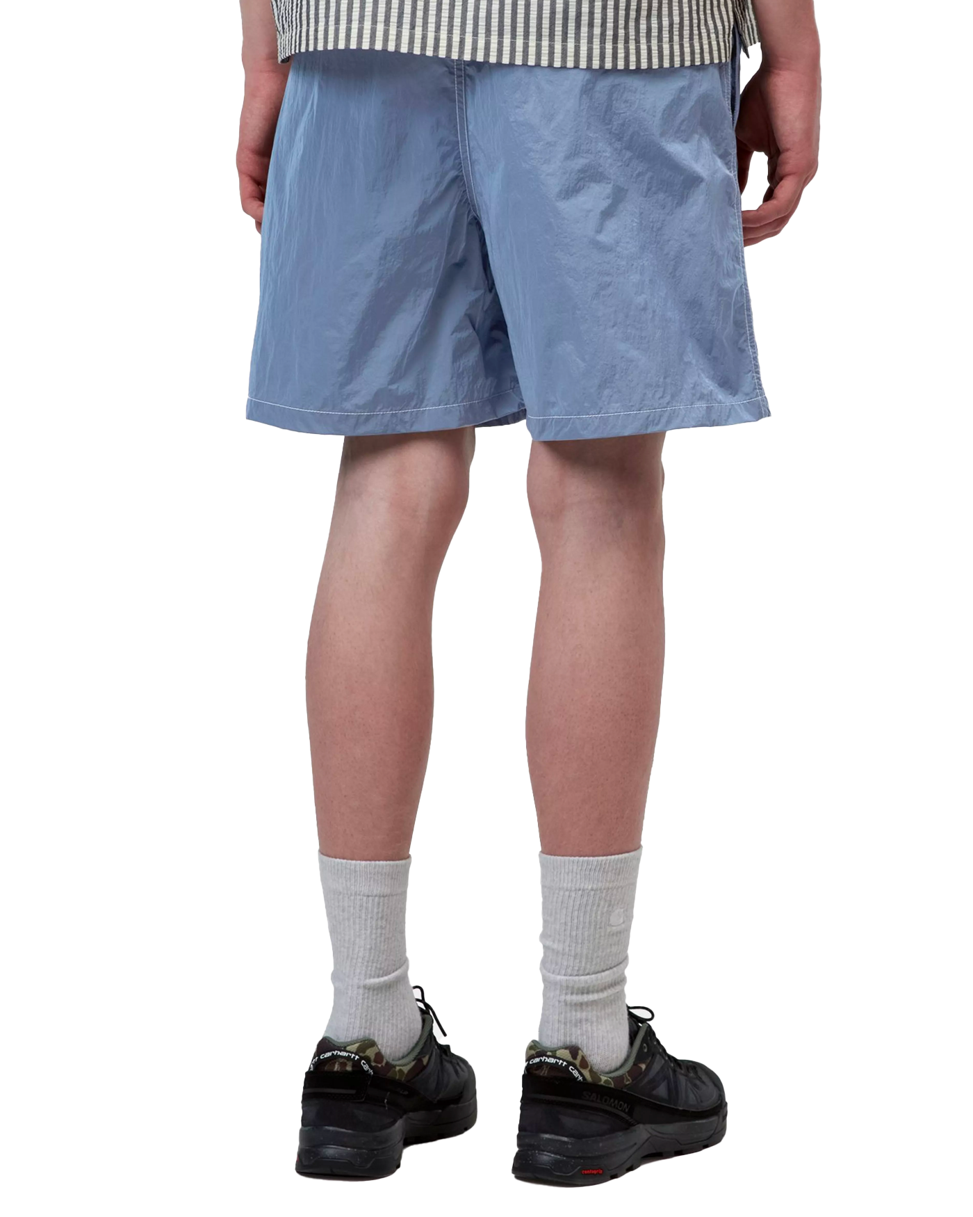 Short de bain homme Carhartt WIP bleu Canby Swim porté vue dos