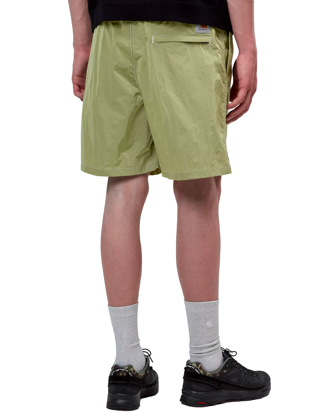 Short de bain homme Carhartt WIP vert Canby Swim porté vue dos