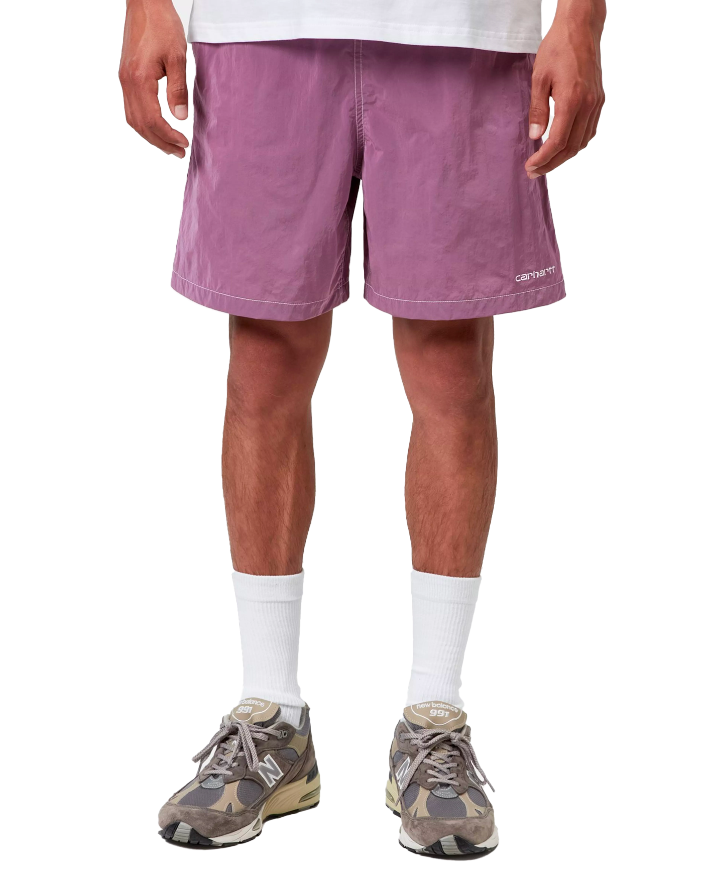 Short de bain homme Carhartt WIP violet Canby Swim porté face